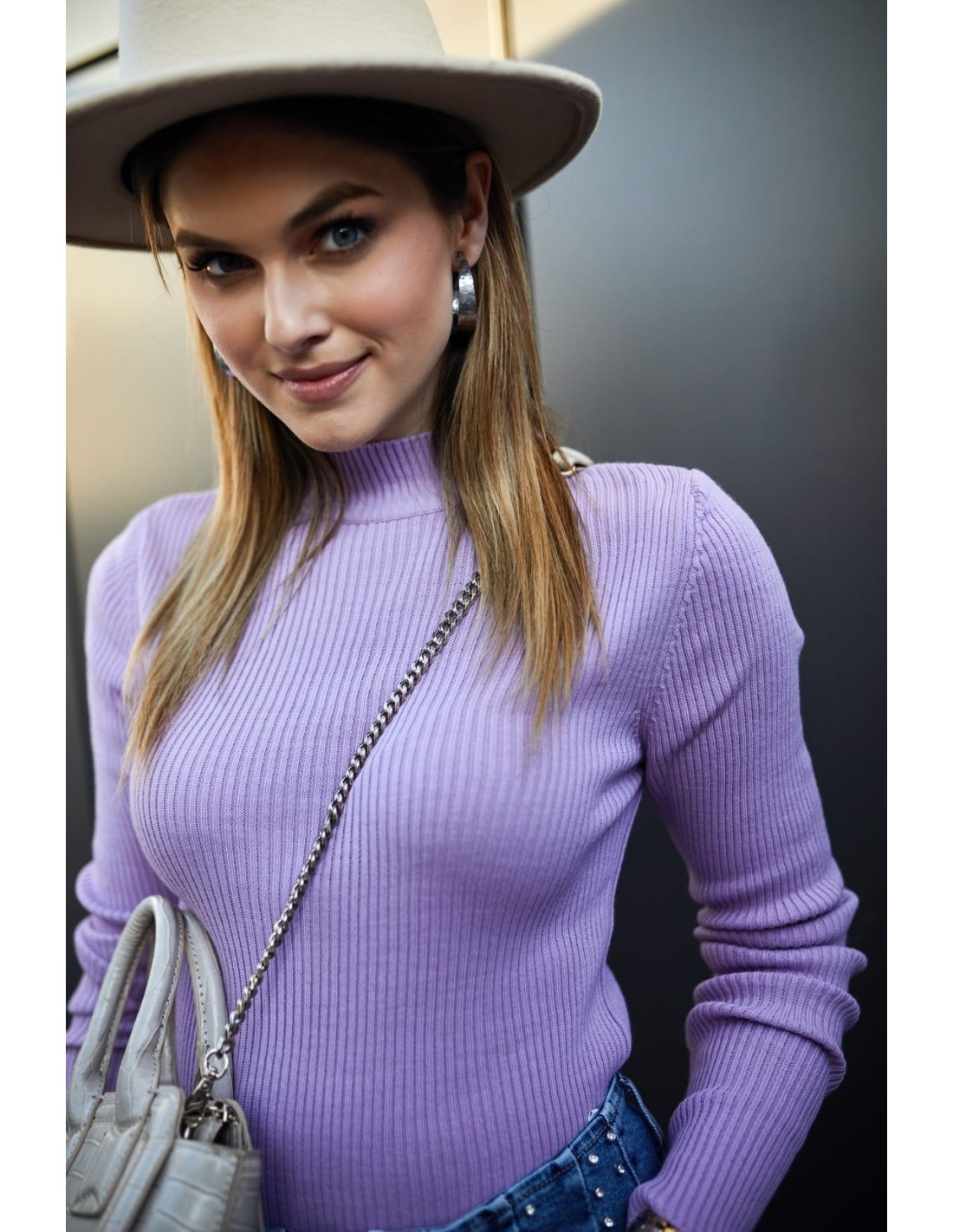 Women\'s fitted lilac turtleneck 3212024 - Online store - Boutique